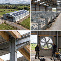 Hangars d'élevage préfabriqués en acier pour porcs, chèvres et bovins, bâtiments agricoles, abris pour bétail avec solution de projet globale