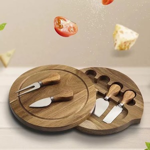 Biểu Tượng Tùy Chỉnh Hình Chữ Nhật Vuông Vòng Cao Cấp Giá Rẻ Nhỏ bamboowood Keo Thịt Gỗ Charcuterie Pho Mát Hội Đồng Quản Trị Với Dao - Product Image 5