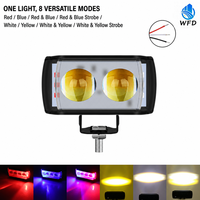Phare LED universel 12V pour moto à double lentille, faisceau spot ultra-lumineux blanc/jaune, éclairage de conduite et antibrouillard, vente directe usine