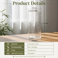 Abat-jour cylindrique en verre soufflé à la main, effet bulle, diffuseur de lumière douce et scintillante, pour la décoration intérieure et l'amélioration des luminaires