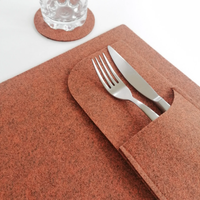 Style nordique feutre porte-couverts Table à manger ustensile poche à la main porte-vaisselle 3 pièces