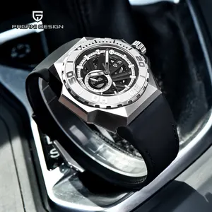 PAGANI DESIGN Skeleton Men Mechanische Armbanduhren Automatische Herren Sport uhr 100M Wasserdichter Saphir spiegel Reloj Hombre YS007