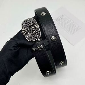 High Quality USA Mairun Men's Casual Formal Western Cowboy Cross Pin Alloy PU Leather Soft Belt Vintage Style 2-4cm Width - Product Image 1