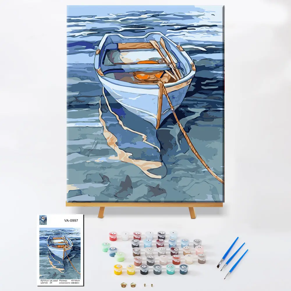 seascape oil painting by numbers kits oil paint, hand painted drawing colors paint by numbers for home decor