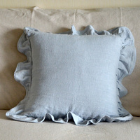 Vente en gros 18x18 pouces Boho maison jeter oreiller couvre nouveau Design macramé canapé-lit chaise coton lin taie d'oreiller à volants