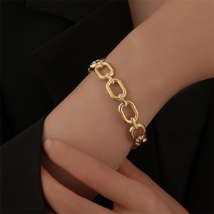 Popular Personalized Jewelry Tarnish Free Stainless Steel C Shape Link Chain <b>Bangle</b> <b>Bracelets</b> for Women - Product Image 4