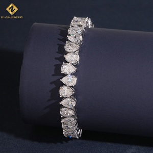 Moissanite Tennis <b>Bracelet</b> Pear Cut 5*7mm 925 <b>Silver</b> Rhodium Plated Luxury Pass Diamond Tester <b>Bracelet</b> - Product Image 1