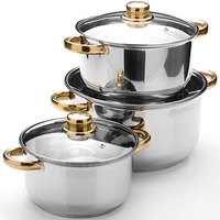 Ensemble de casseroles de cuisine en acier inoxydable moderne et élégant, écologique, 12 pièces, compatible induction double, compatible four, casseroles, poêles, soupes