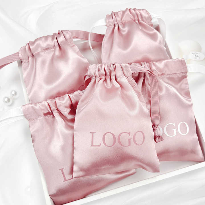 Eco-friendly Satin Drawstring Bag - Customizable Gift Pouch
