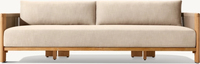 Ensemble de canapés d'extérieur en teck toutes saisons, chaises longues et table de jardin en bois massif, mobilier de patio moderne pour hôtel