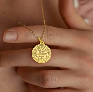 Collier Sceau de Salomon plaqué or 18 carats par Demir Uluer, pendentif secret personnalisé Solomont, bijoux délicats de Salomon, roi Salomon - Product Image 6