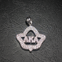 Hip Hop GRA glacé D couleur Moissanite 925 argent Sterling Pass diamant testeur lettre AKA tulipe fleur pendentif pour hommes femmes