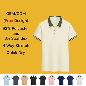 Custom Breathable Golf Polo Shirt Quick Dry 92% Polyester 8% Spandex T Shirt Uniform Blank Uniform Plus Size Men's Polo Shirts