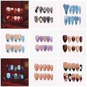 <span class=keywords><strong>Uñas</strong></span> Postizas Acrílicas Suaves <span class=keywords><strong>con</strong></span> Punta Francesa, <span class=keywords><strong>Glitter</strong></span> Rosa y Blanco, Perlas Doradas, Forma Almendrada, Calidad de Salón, Personalizables - Product Image 2