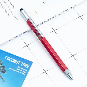 Stylo bille multifonctionnel hexagonal en métal, vente en gros du fabricant, portable avec tournevis, règle et niveau - Product Image 2