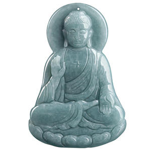 Colgante de Jadeíta Natural Azul Agua con Buda, Diseño Original UNISEX, Estilo Chino, Regalo con Certificado de Tasación FG53 - Product Image 5