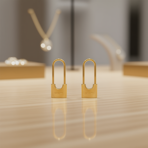 Orecchini a bottone con chiusura placcata in oro Tracia, gioielli classici unisex in lega di zinco E2870 - Product Image 2