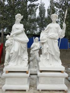 Statue de soldat romain grandeur nature en marbre et granit naturels, sculptée à la main, pour jardin et villa, installation facile - Product Image 3