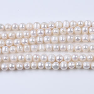 Promoción de Perlas de Agua Dulce Naturales de 8-9 mm, Perlas en Polvo para Hacer Collares y Pulseras, Material de Perlas Sueltas Blancas y Rosas de Zhuji - Product Image 1