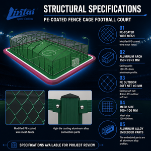 Terrain de Futsal en Alliage d'Aluminium avec Clôture PE, <span class=keywords><strong>Cage</strong></span> de Futsal, Équipement de Terrain de <span class=keywords><strong>Football</strong></span> Personnalisable avec Logo, <span class=keywords><strong>Mini</strong></span> Terrain de <span class=keywords><strong>Football</strong></span> - Product Image 2