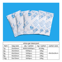 Gel de silice de qualité alimentaire déshydratant 0,5g 1g 2g 5g 200g sans DMF non toxique sachets en Tyvek Kraft pour le stockage des aliments