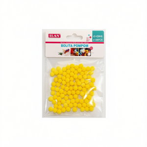Palline Pom Pom Ilan 0,8 cm Gialle per Decorazioni Artigianali e Progetti Fai-da-Te - Product Image 1
