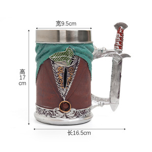 Chope à bière Le Seigneur des Anneaux, souvenir de la série télévisée et du film américain, en acier inoxydable et résine, gobelet à café - Product Image 6
