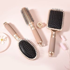 Brosse à cheveux à coussin d'air, rose gold, ovale, pour massage des cheveux longs, antistatique, portable, pour boucler les cheveux - Product Image 1