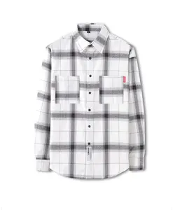 New Herren Korean Plaid Langarmhemd Männliches Paar Einreihige Freizeit hemden