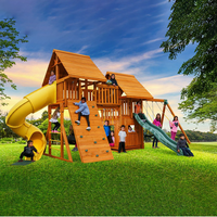 City Park Grande aire de jeux en bois Fabricant d'aires de jeux en bois Équipement pour jardin extérieur Aire de jeux pour enfants en bois avec balançoire