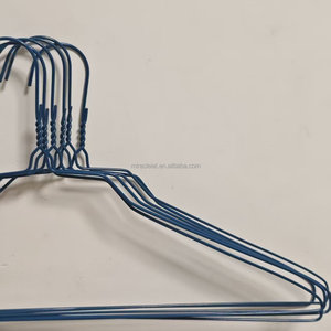 Cintres jetables en fil galvanisé de 18 pouces (45,7 cm) et 1,9 mm, blancs et bleus, robustes et peu encombrants, pour fabricants de chemises - Product Image 4