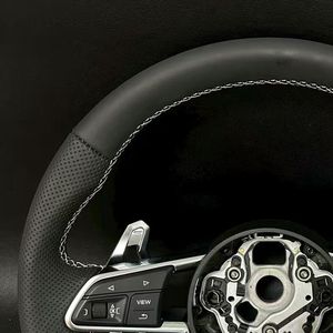 Avec bouton de démarrage R8 et volant en carbone semi-perforé pour <span class=keywords><strong>Audi</strong></span> <span class=keywords><strong>A3</strong></span> A4 A5 A6 C7 C8 Q3 Q5 Q7 4L SQ5 SQ8 TTRS - Product Image 3