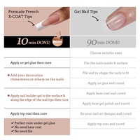 XCOATTIPS Faux Ongles à Presser Extra Longs Carrés X-Coat, Fournitures en Gros, French Soft Gel Plus Épais, Faux Ongles à Presser