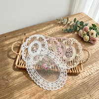 Napperons en dentelle 14*20cm pour table à manger, brodés de luxe, creux, pour décoration de mariage, en gros, en stock