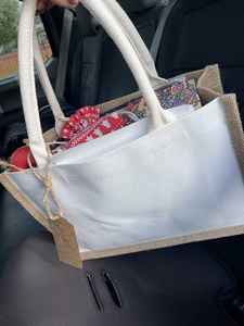 Bolsas de Compras Reutilizables de Yute Personalizadas al por Mayor, Grandes (37*27*17cm), Resistentes al Agua, con Asas de Cuerda, Maqueta Gratuita, para Damas de Honor - Product Image 2