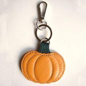 Cute Pumpkin Keychain <b>Bag</b> Charm Creative Car Holder Pu Leather Pumpkin-Shaped Pendant With <b>Key</b> <b>Ring</b> - Product Image 5