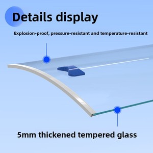 Vitrine à <span class=keywords><strong>porte</strong></span> incurvée en verre trempé pour congélateur et réfrigérateur avec fonction <span class=keywords><strong>de</strong></span> conservation <span class=keywords><strong>de</strong></span> la fraîcheur et couvercle coulissant personnalisable - Product Image 3