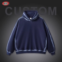 Vêtements pour hommes en gros : Sweat à capuche streetwear oversize vintage délavé par pulvérisation, logo personnalisé, lavage automne-hiver