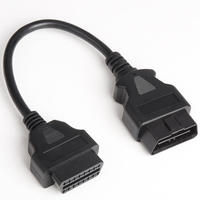 Câble d'extension OBD2 16 broches mâle-femelle, passage intégral des broches, 0,3 m, câble de diagnostic automobile OBDII pour outil de diagnostic de voiture 12V 24V