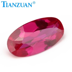 Oferta Especial en Wuzhou: Rubí Sintético Rojo, Gema Suelta, Rubí 5 #   Piedra de Corindón de Forma Ovalada, Corte Natural - Product Image 4