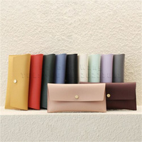 Portefeuille en cuir coloré pour femme, pochette à bijoux, 2 poches, porte-cartes et porte-monnaie