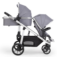 Poussette double européenne Purorigin 3 en 1 pliable pour jumeaux avec 2 sièges auto pour bébé et enfant en bas âge