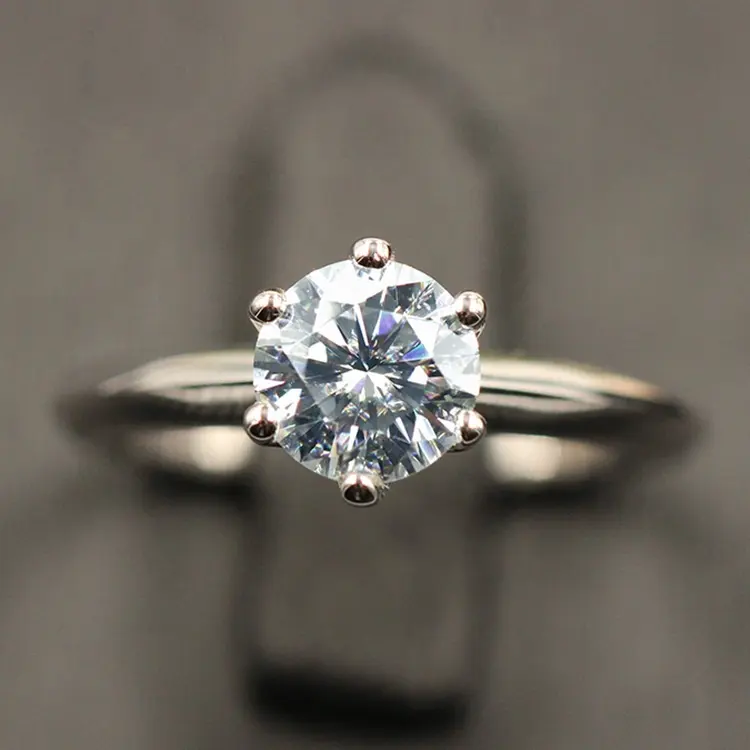 Classic 2.0 Carat Diamond Ring White Gold 6 Prongs Moissanite 14K Wedding Rings Jewelry Women