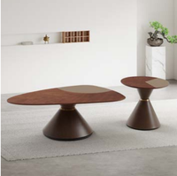 Table basse ronde moderne avec plateau en marbre, bois MDF épais, décorative pour la maison, la chambre à coucher, l'hôtel