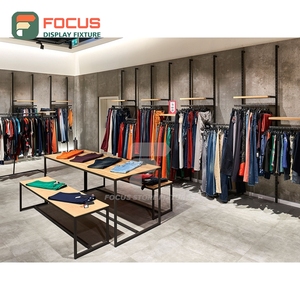 Vitrine en acier inoxydable brossé sur mesure pour magasin de détail, solution tout-en-un pour franchise de magasin de vêtements - Product Image 4