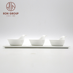 Vaisselle de Restaurant de bonne qualité, assiettes de service <span class=keywords><strong>en</strong></span> porcelaine blanche, ensembles de bols à plateaux, plats <span class=keywords><strong>en</strong></span> <span class=keywords><strong>céramique</strong></span> avec poignée - Product Image 4