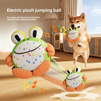 Jouet interactif pour chien en peluche, rechargeable par USB, avec son, en forme de grenouille ou de panda, moderne et adorable, pour soulager l'anxiété - Vente en gros