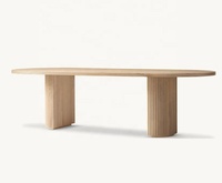 Vente directe d'usine de haute qualité table à manger rectangulaire minimaliste française base en chêne massif