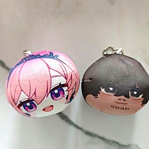 Popular Anime Double-Sided Printed Mini Pillow Keychains Soft PP Cotton & Metal Short Plush <b>Key</b> <b>Rings</b> - Product Image 4