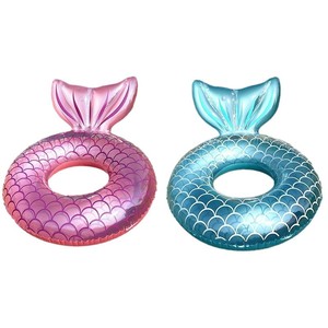 Mermaid Swimming Ring Inflatable Float With Tail For Kids Pool Water Sports Unisex Novelty Design Printed PVC 0.25mm - Product Image 5